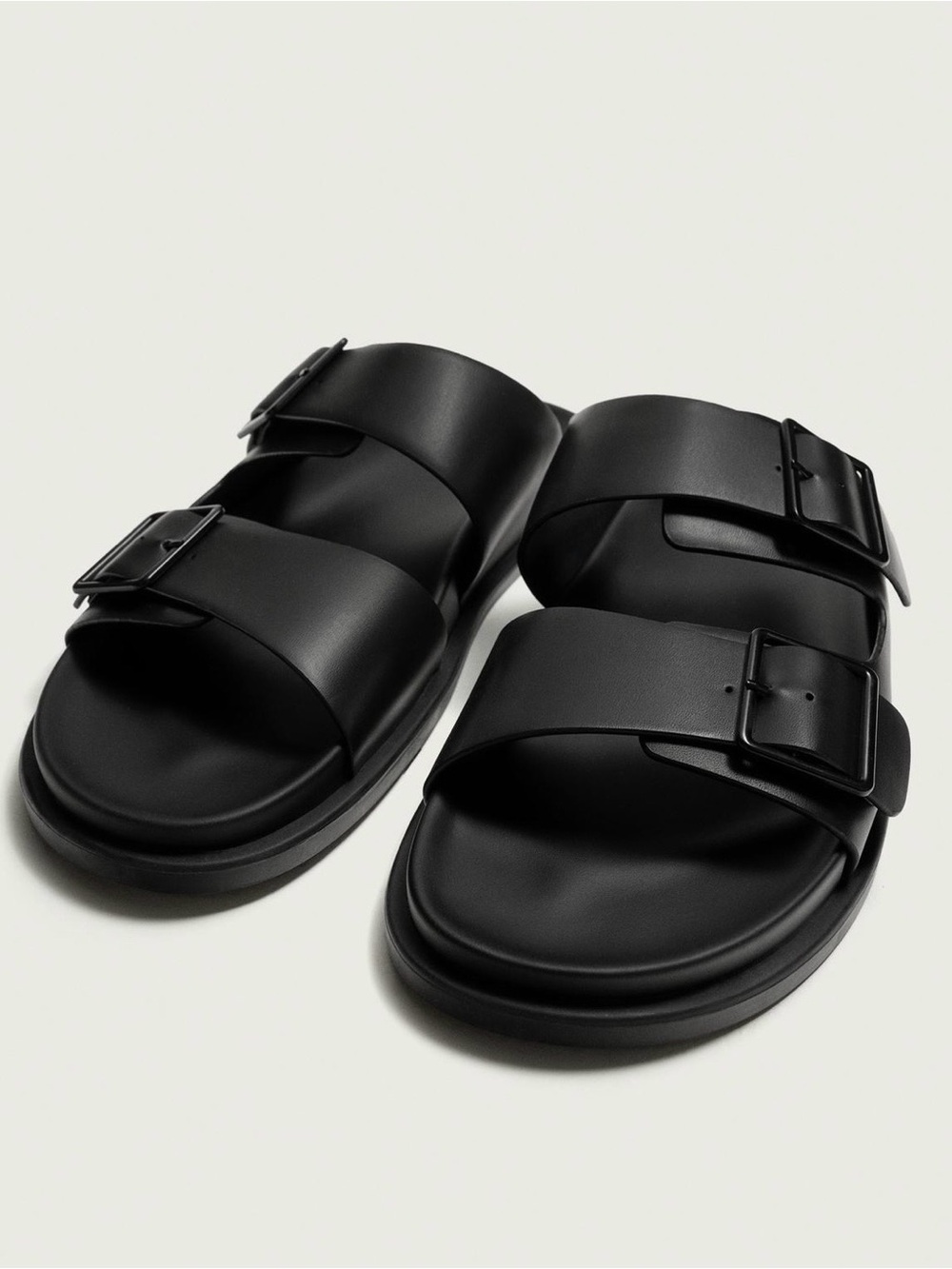 Zara Double Strap Sandals Black Size 6 EU 39